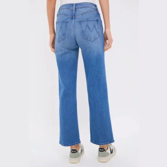 Mother The Rambler Zip Flood Jeans 24 Read Between the Lines Medium Wash - Picture 2 of 7